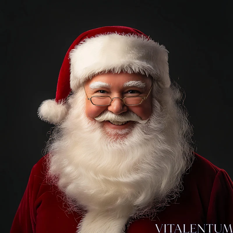 Festive Santa Claus with Warm Smile AI Image