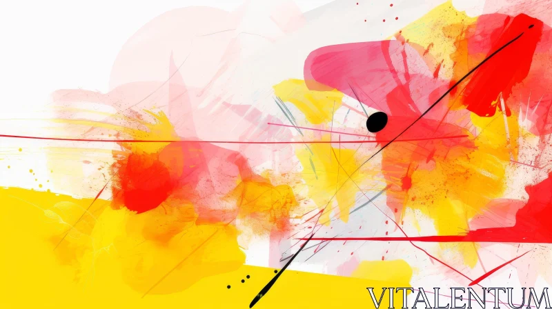 Colorful Abstract Painting on White Background AI Image
