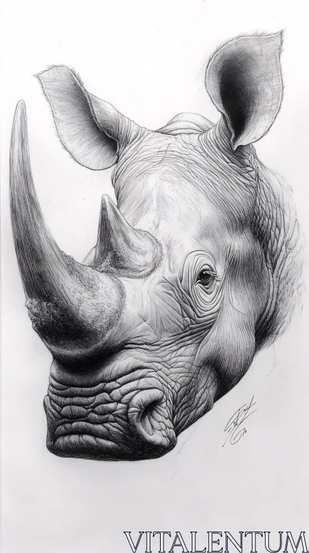 Detailed Rhino Artwork AI Image