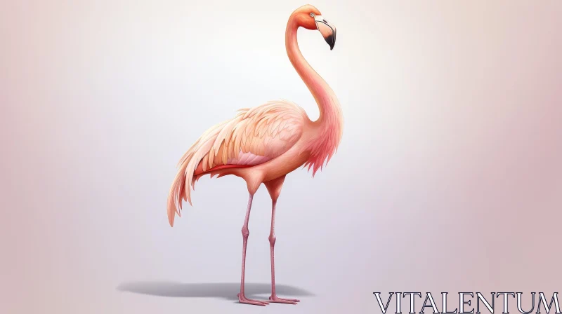 Graceful Flamingo Digital Painting AI Image