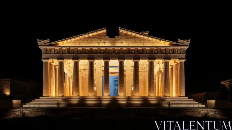Parthenon at Night: A Captivating View of Greek Architecture AI Image