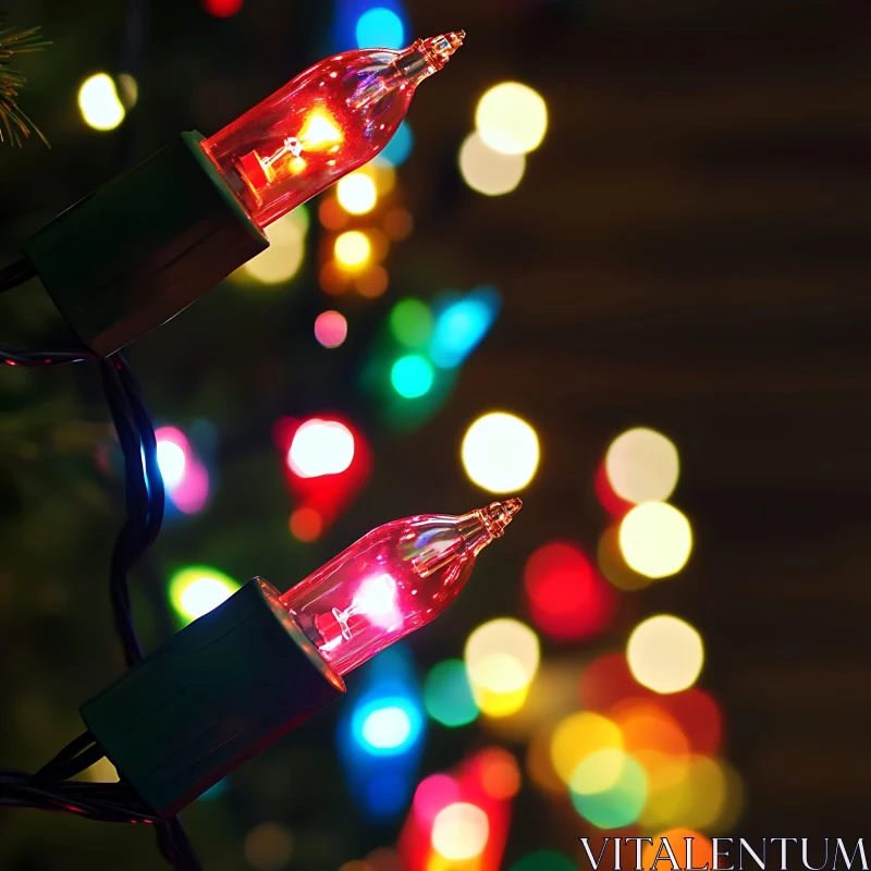 AI ART Festive Christmas Lights with Multicolored Bokeh