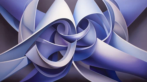 Abstract Painting in Cool Blue and Purple Colors