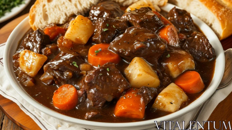 Delicious Beef Stew in a Bowl - A Mouthwatering Delight AI Image
