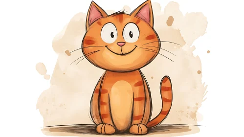 Adorable Illustrated Cat Art