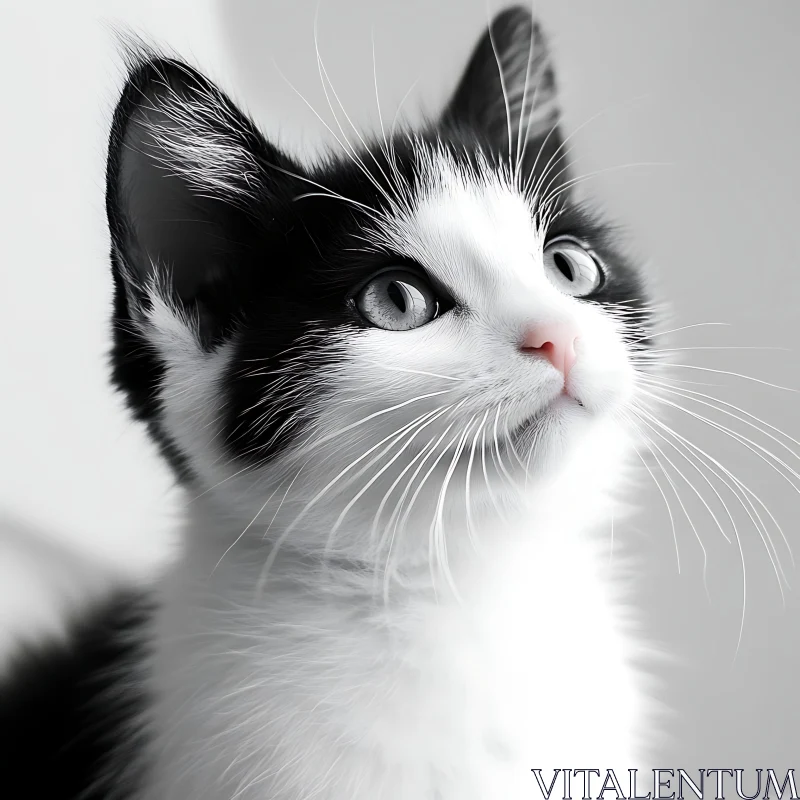 Kitten with Striking Grey Eyes AI Image