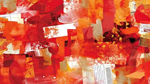 Red Abstract Collage | Vibrant and Energetic Artwork