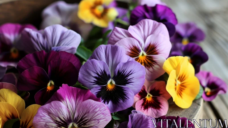 Vibrant Pansy Flowers: A Captivating Close-Up AI Image