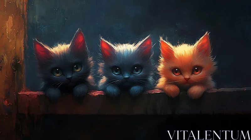 Cute Kitten Trio AI Image