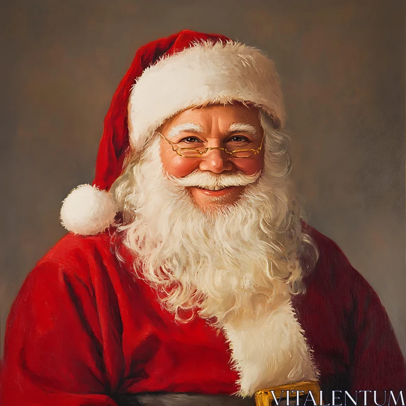 Festive Santa Claus Holiday Portrait AI Image