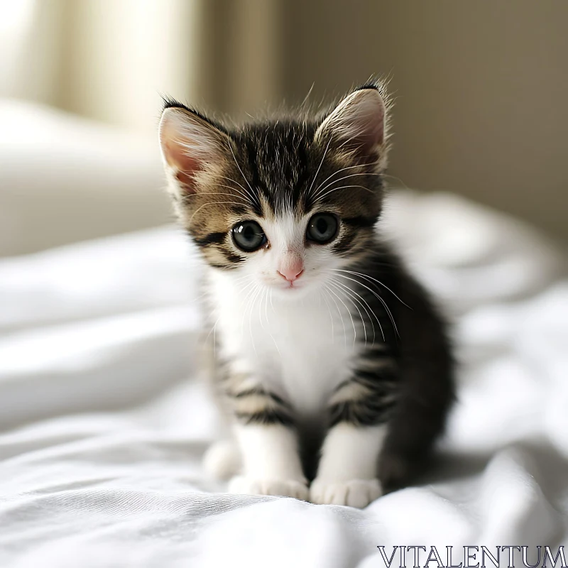 Charming Tabby and White Kitten AI Image