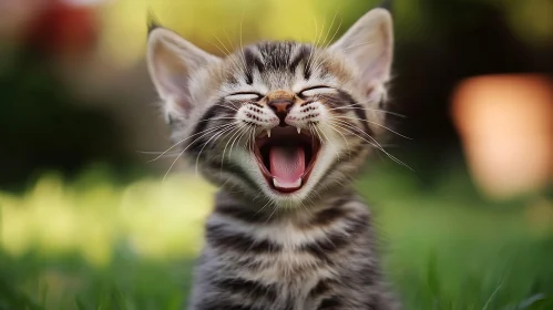 Joyful Kitten Laughing