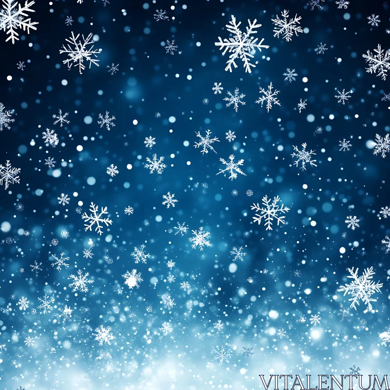 Snowflakes in Winter Wonderland AI Image