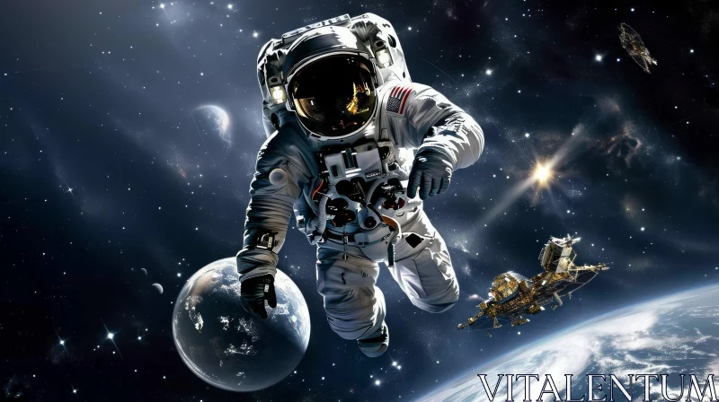 Captivating Astronaut Wallpapers: Artistic Collage Masterpieces AI Image