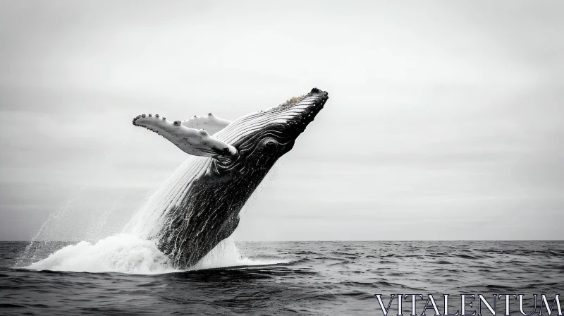 Captivating Image of a Majestic Humpback Whale in Mid-Air AI Image