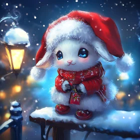 Christmas Bunny in Festive Attire