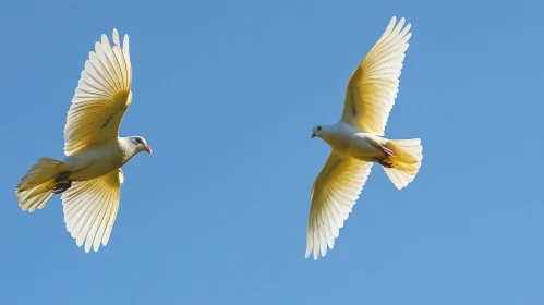 Graceful Doves in Flight: A Symbol of Peace and Love