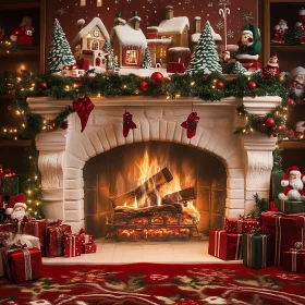 Holiday Decor and Gifts by the Fireplace