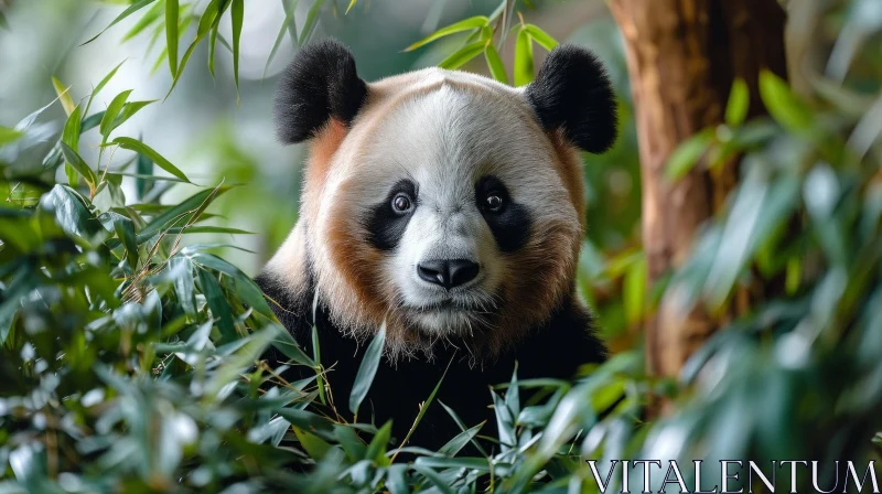 Close-up of Giant Panda in Bamboo Forest AI Image