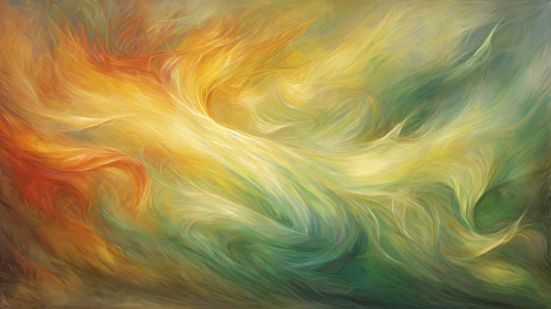 Colorful Abstract Painting with Dreamy Brush Strokes