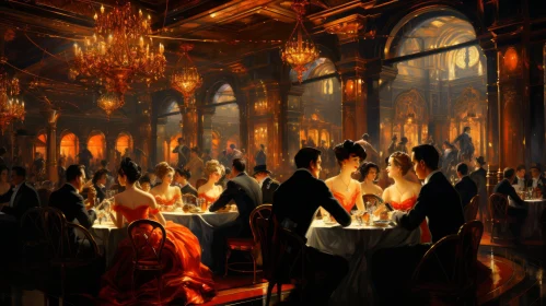 The Dining Room: A Captivating Painting of Grandeur and Cabaret Scenes