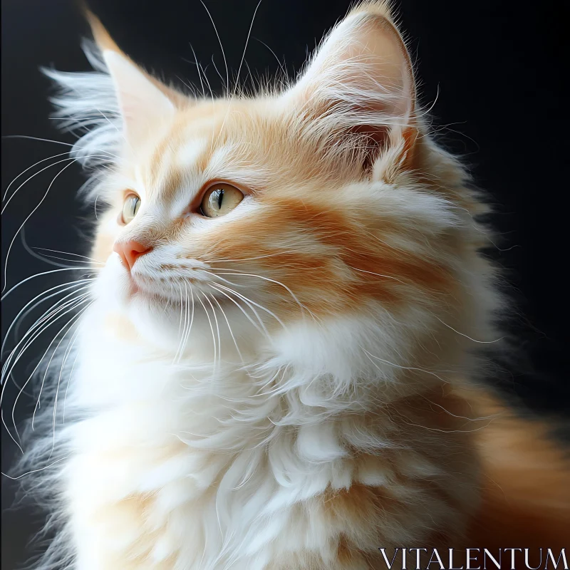 Majestic Fluffy Cat with Expressive Eyes AI Image