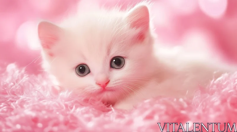 Charming Kitten with Blue Eyes AI Image