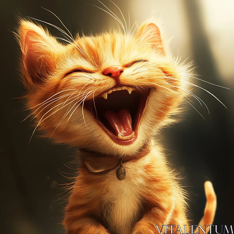 Joyful Orange Tabby Kitten AI Image