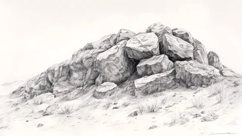 Detailed Rock Formation Sketch