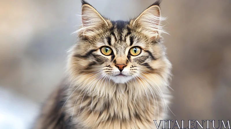 Detailed Cat Portrait with Long Fur AI Image