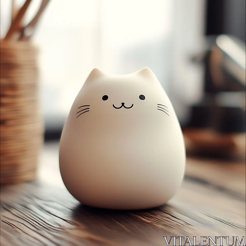 Charming Simple Cat Figure Decor AI Image