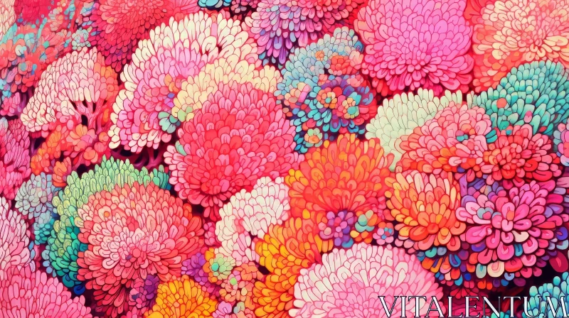 Colorful Floral Pattern - Cheerful and Vibrant Design AI Image