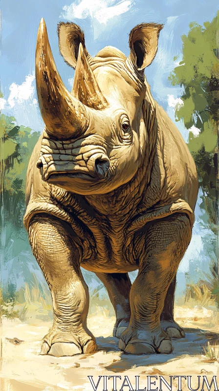 AI ART Wildlife Art: Rhinoceros Stature