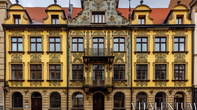 Historical Residential Building with Richly Decorated Facade AI Image
