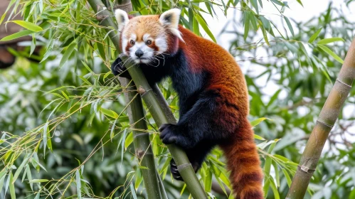 Red Panda in Tree: A Captivating Image of an Endangered Species