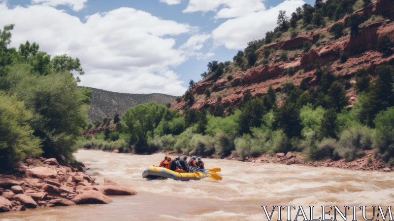 Thrilling Rafting Adventure Along the Red River in Arizona AI Image