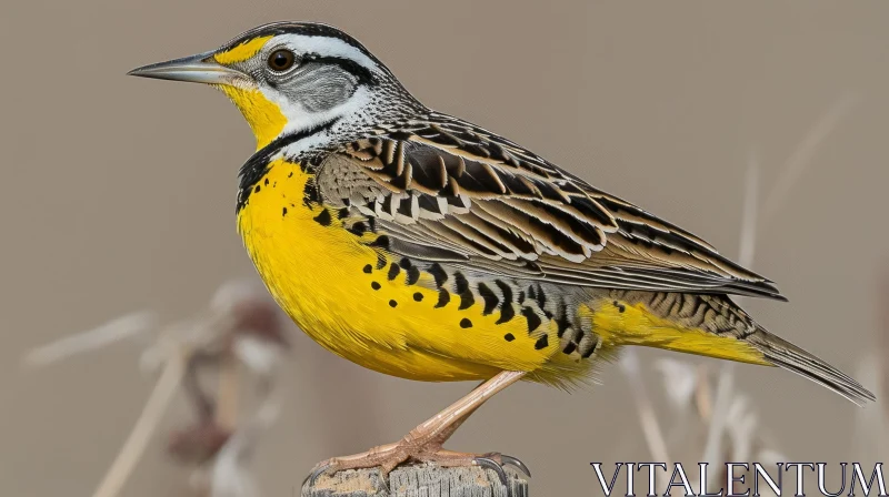 Western Meadowlark: A Beautiful Bird of North America AI Image