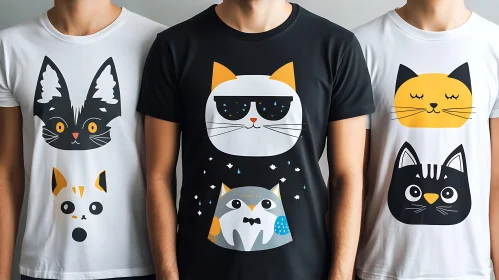 Graphic Cat Design T-Shirts for Men