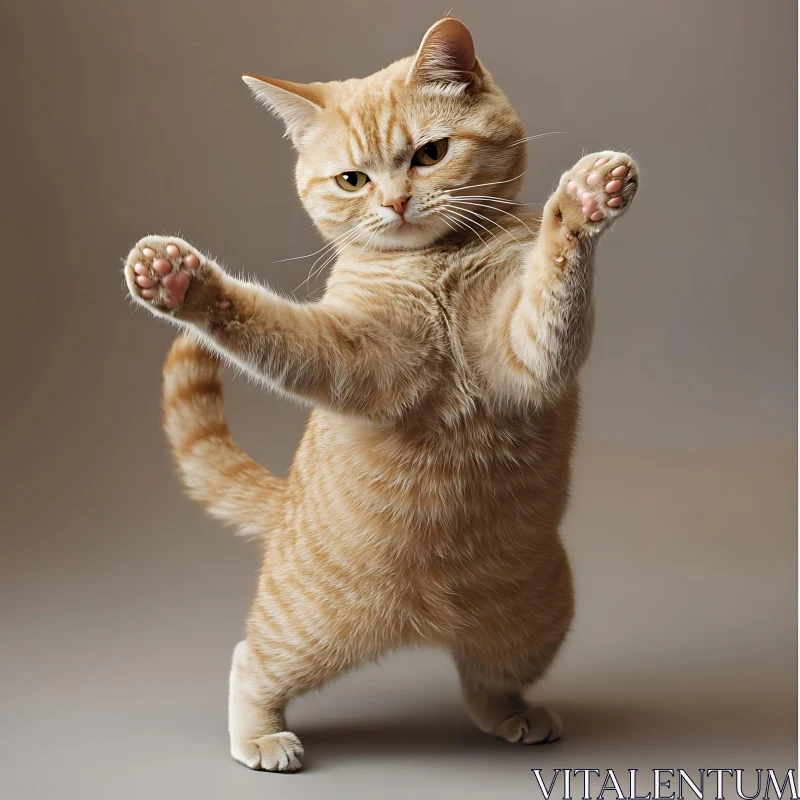 Dancing Cat with Expressive Eyes AI Image