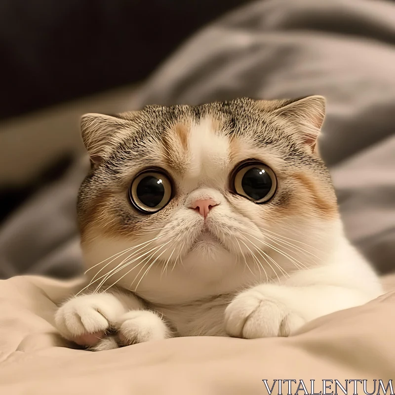 Cute Kitten with Expressive Eyes AI Image