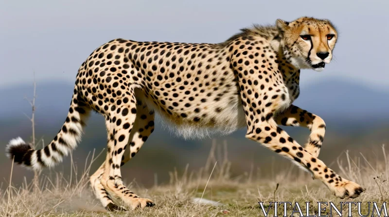Cheetah Running in the Savanna | Wildlife Photography AI Image