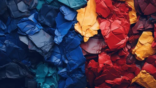 Colorful Crumpled Paper Close-Up Art