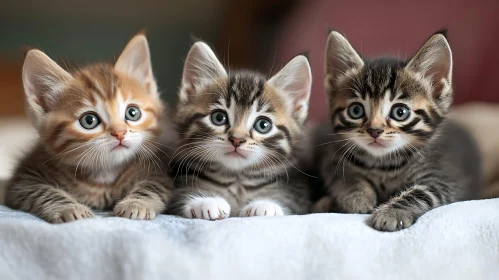 Cute Kittens Nestled Together on a Cozy Blanket