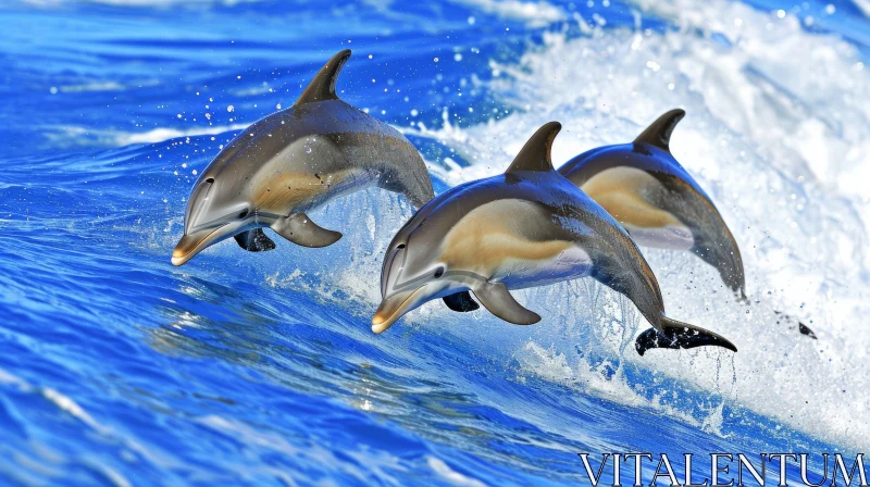 Graceful Dolphins in the Ocean | Wildlife Photography AI Image