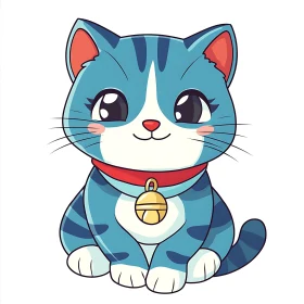 Cute Anime Cartoon Cat Illustration