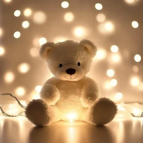 Tender Teddy Bear with Fairy Light Glow