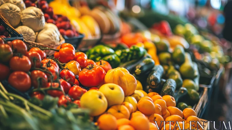 Discover the Vibrant World of Fresh Fruits and Vegetables at the Farmers Market AI Image