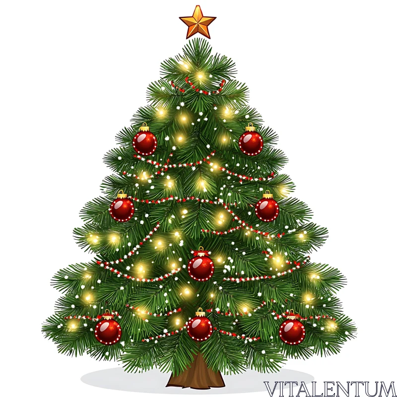 Beautifully Decorated Christmas Tree AI Image