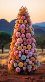 Enchanting Christmas Tree in Desert: A Captivating Blend of Flowers and Nature