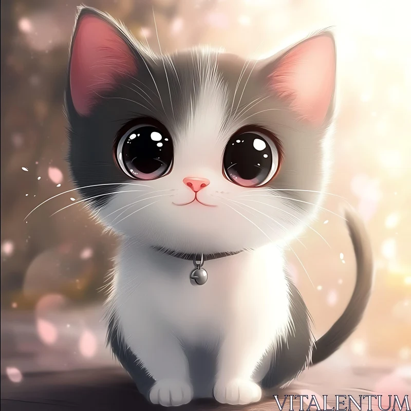 Cute Kitten with Big Eyes AI Image